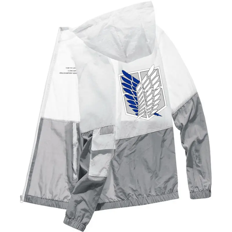 هجوم الملابس الحماية من الشمس العملاقة اثنين يوان أجنحة الحرية الرياضة في الهواء الطلق طويلة الأكمام الملابس الصيفية أنيمي الطرفية