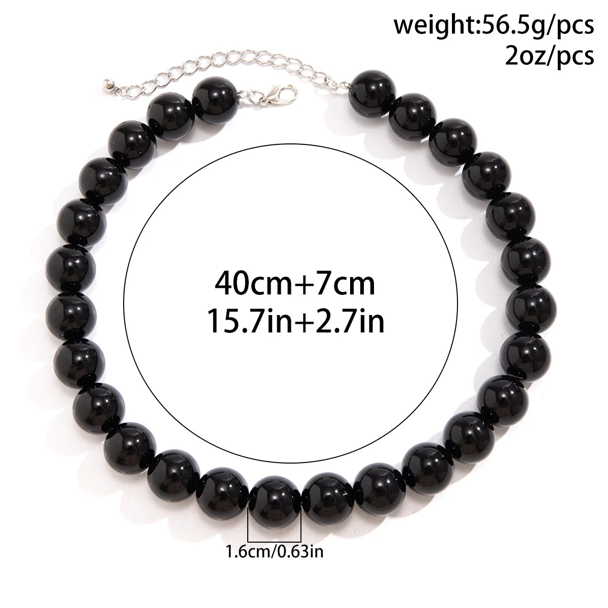 Exaggerated Colored Acrylic Bead Necklace 2024 Simple Geometric Round Bead Collar Collarbone Chain Fashion Jewelry