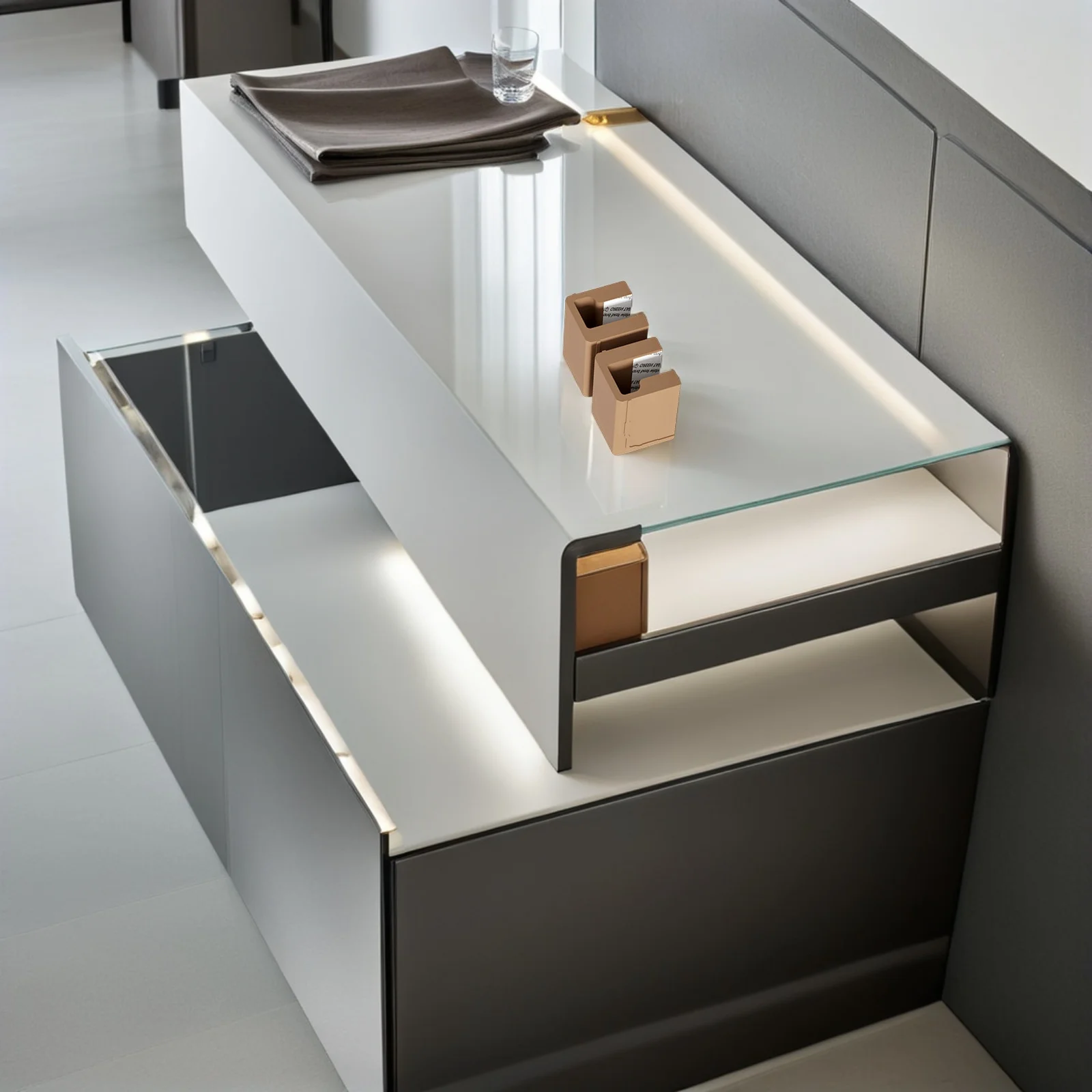 6 個のコーナープロテクター家具ハンドルソフトシリコンベビープルーフ引き出しプルガードコーナープロテクタードアハンドルプロテクター