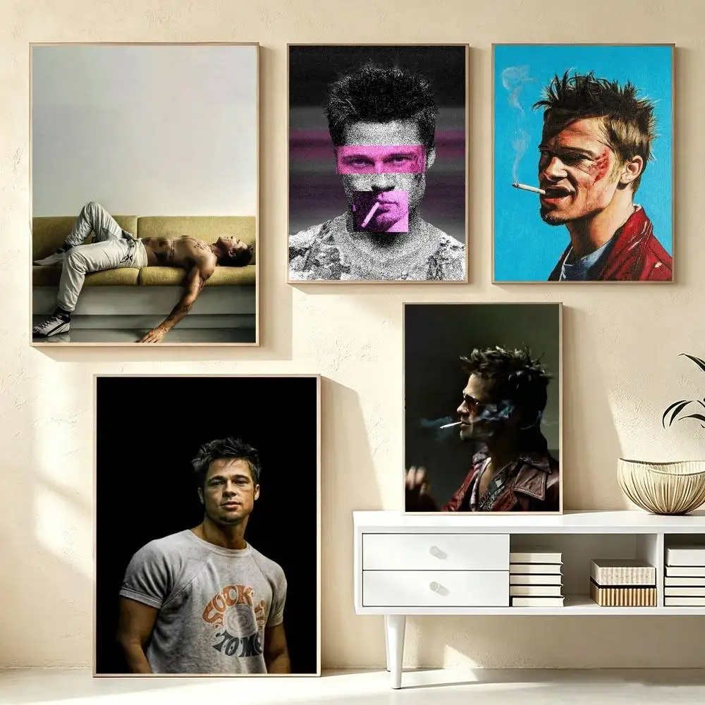 Actor William Bradley Pitt  Poster High Quality Dorm Living Room Aesthetic Wall Decoration Painting Stickers Gift