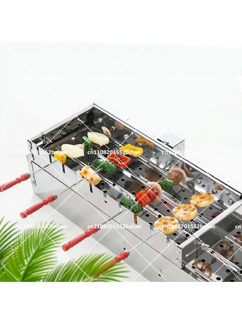 Stainless Steel Grill Skewers Full Automatic Barbecue Rotate Machine Width Adjustable Hot Dog Roller
