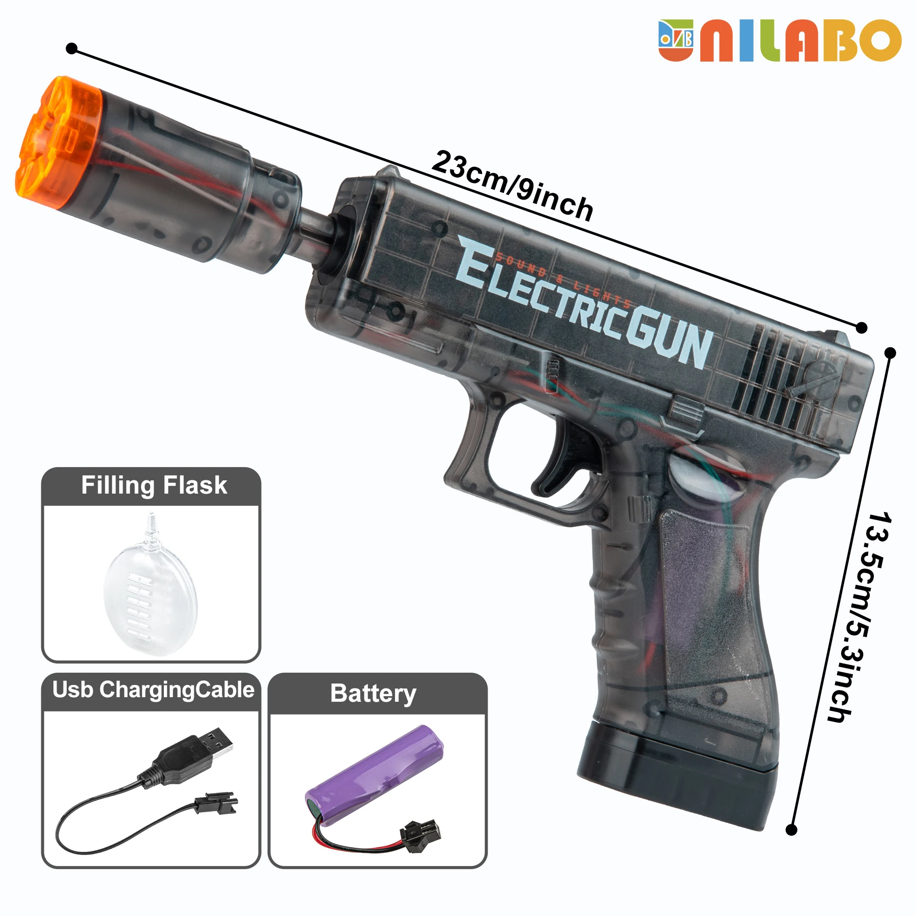 2025 Nieuw elektrisch geluid licht speelgoedpistool voor kinderen - dynamische lichten, leuke geluiden, veilig, duurzaam - Halloween Kerstverjaardagscadeau 3 +