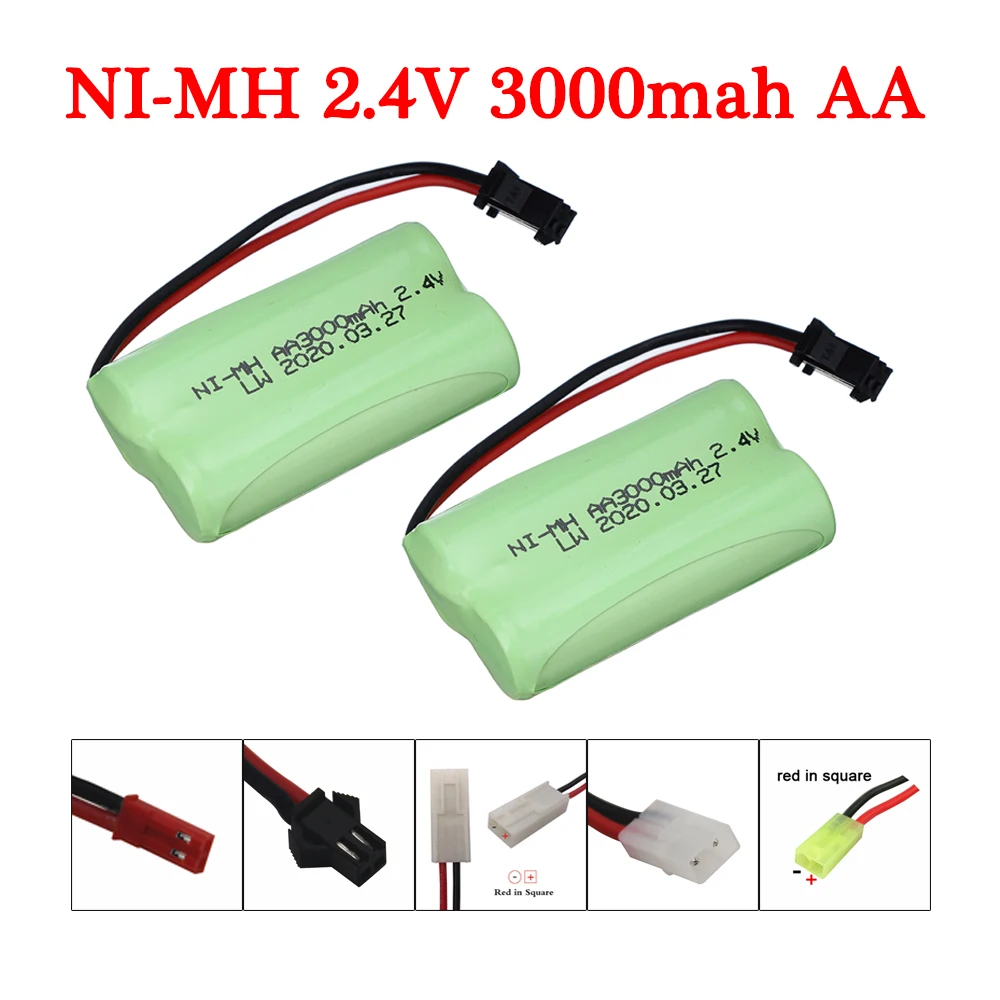 2.4V 3000mah NIMH AA Battery pack For Remote control racing trucks tank Boat Battery spare 2.4V Rechargeable Battery For RC Toys