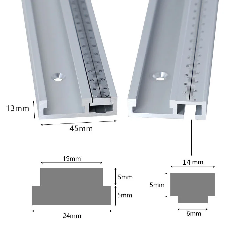 Breite 45 mm Holzbearbeitung DIY Werkzeug Aluminiumlegierung Gehrungsschiene Holzbearbeitung T-Schiene T-Nut für Tischkreissäge Router Tisch – Detail 1