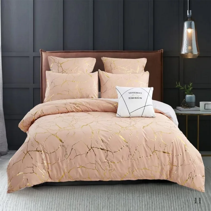 Queen Bedding Duvet Cover Set Marble Printed 1 Piece Luxury Microfiber Down Comforter Quilt Cover with Zipper Closure