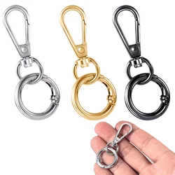 2Pcs Swivel Clasp Hook Double Opening Key Chain Clip Hooks with O Key Ring for Keys Lanyards Making Swivel Clasp Keychain Clip