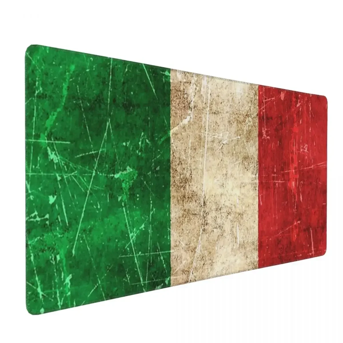 Винтажный состаренный и царапанный итальянский флаг, большой коврик для мыши, компьютерная клавиатура, коврик для мыши, геймерский ПК, ноутбук, настольный коврик, офисные коврики для стола