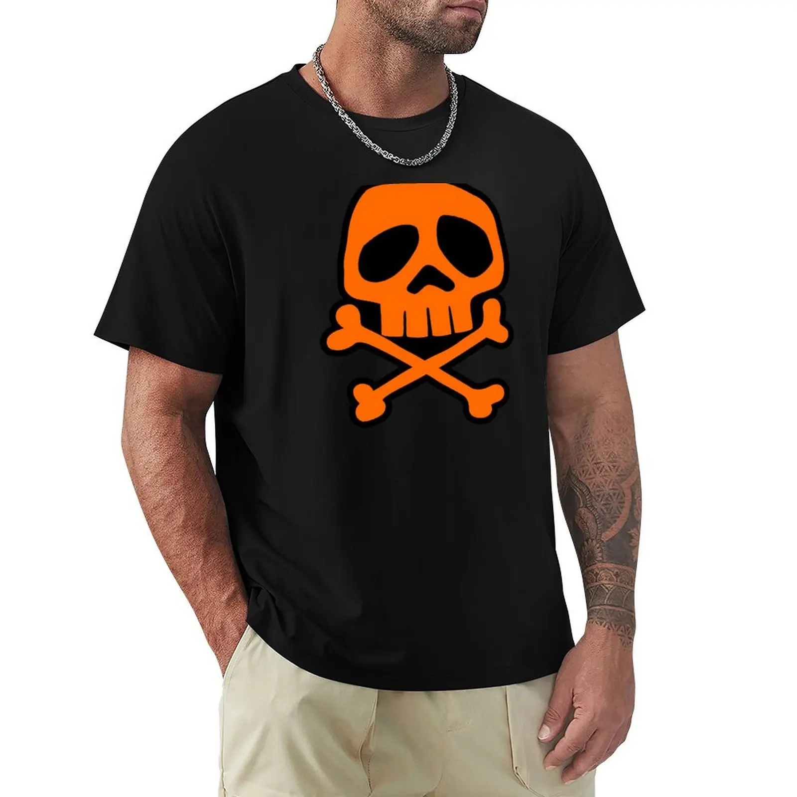 

Old School Punk Rock Skull (orange) T-Shirt luxury t-shirt essential t shirt korean fashion baggy shirts shirts men graphic