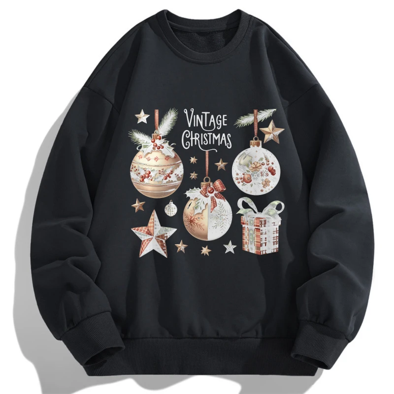 

2025 Christma gift ball graffiti print tops Spring Autumn Casual Long Sleeve T Shirt O Neck Christmas Design Comfortable Fit top