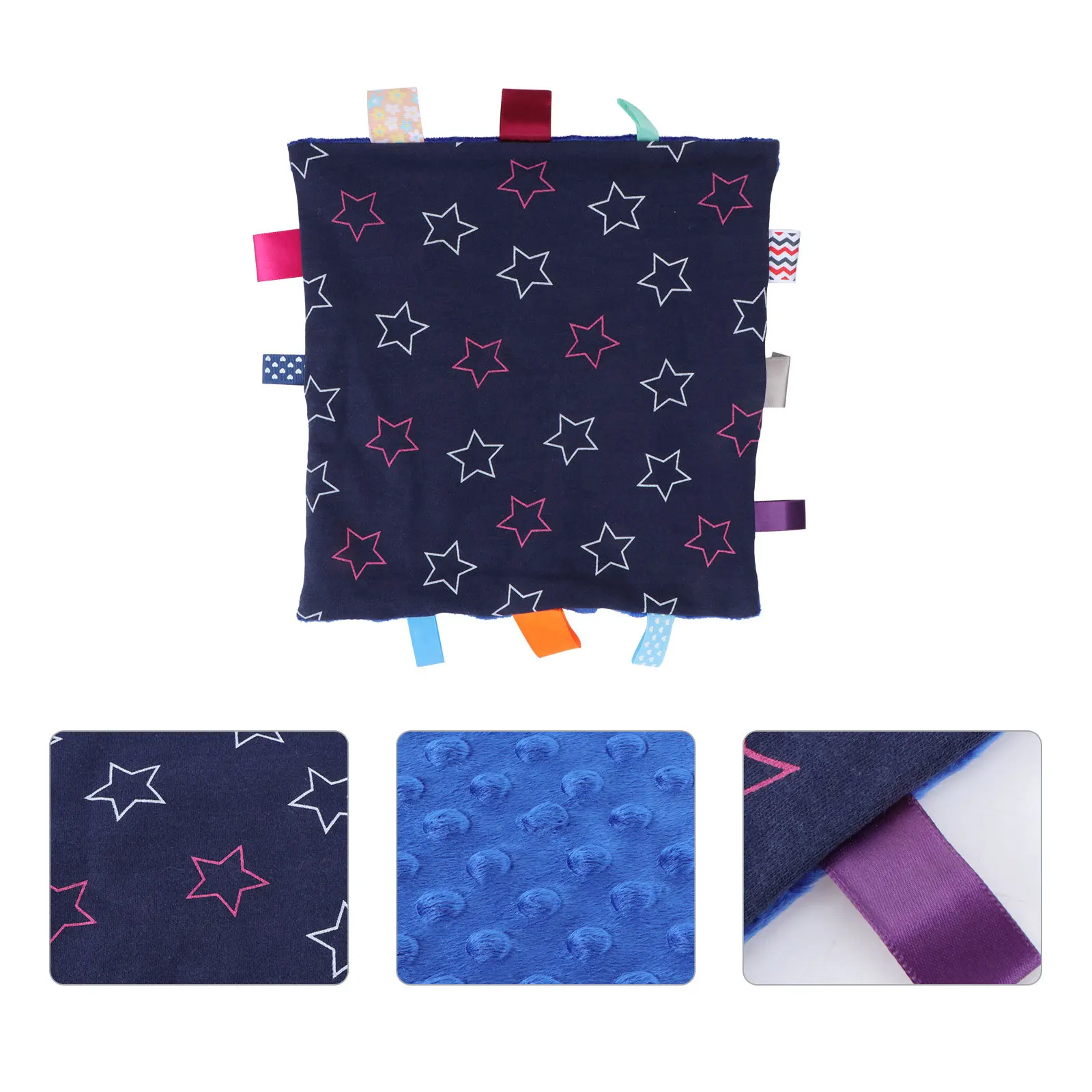 منشفة مهدئة ناعمة متعددة الألوان على شكل حبة لعب حسية للرضع ومناديل للأطفال أثناء التسنين