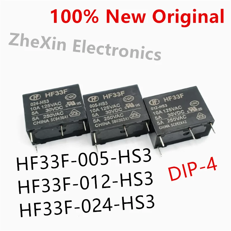 10PCS/Lot   HF33F-005-HS3 、HF33F-012-HS3 、HF33F-024-HS3    New original power relay   HF33F/005-HS3、HF33F/012-HS3、HF33F/024-HS3