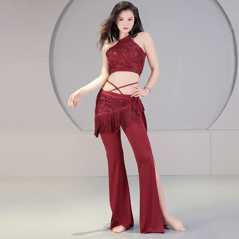 Fata sexy paillettes fiore 3D vestito di danza del ventre danza orientale pratica performance gruppo usura