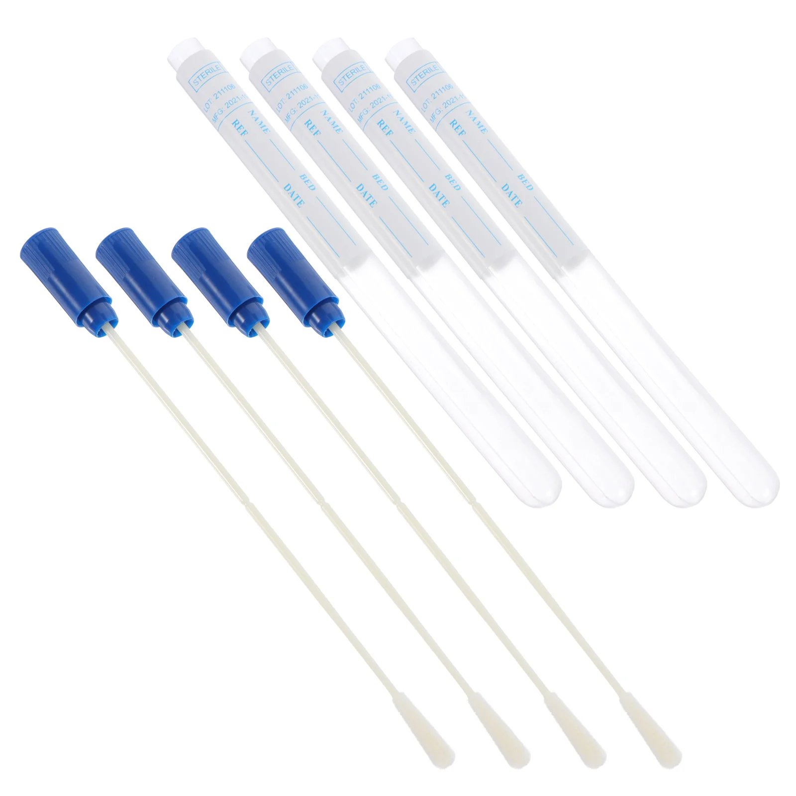 50 ชุด Sampling Swab Multi-Function Pharynx Swabs สะดวกสกรูคอหมวกอุปกรณ์เสริมสีขาวแบบพกพา