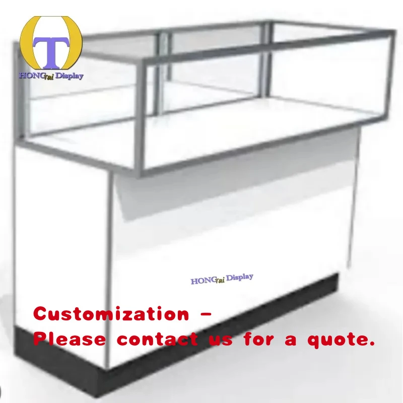 

custom.Modern Retail Store Showcase Black/Silver Tempered Glass Cabinet Base LED Lighting Heavy Duty Eye Catching Smoke Sh