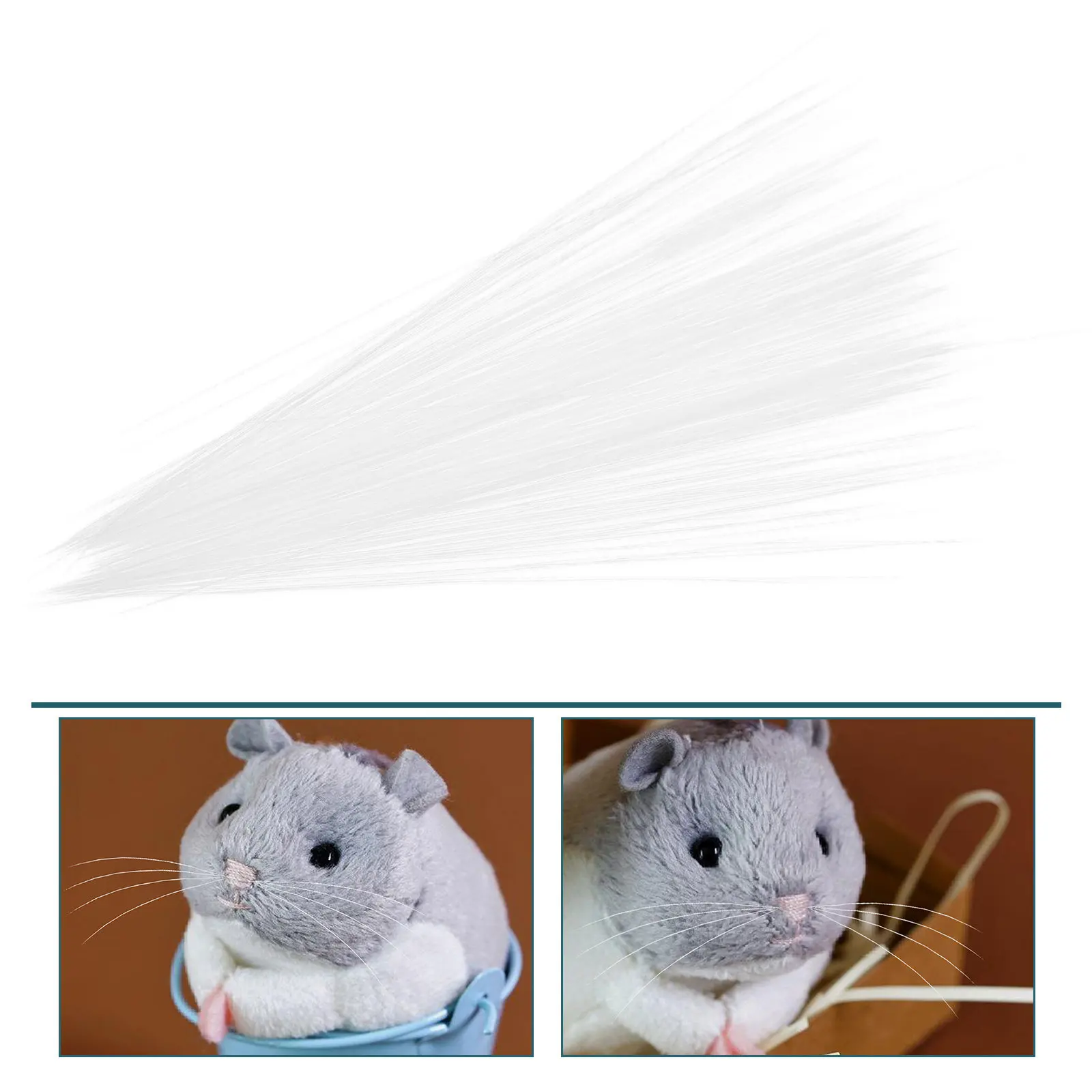 

Realistic Transparent White Tipped Cat Whiskers Lifelike Animal Whiskers Kit for DIY Puppet Making Craft Projects Home Office