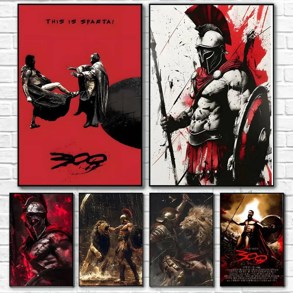 S-Sparta 300 المحارب الفيلم الشهير المشارك قماش اللوحة المشارك مع المطبوعات غرفة نوم المنزل غرفة المعيشة الديكور هدية #1