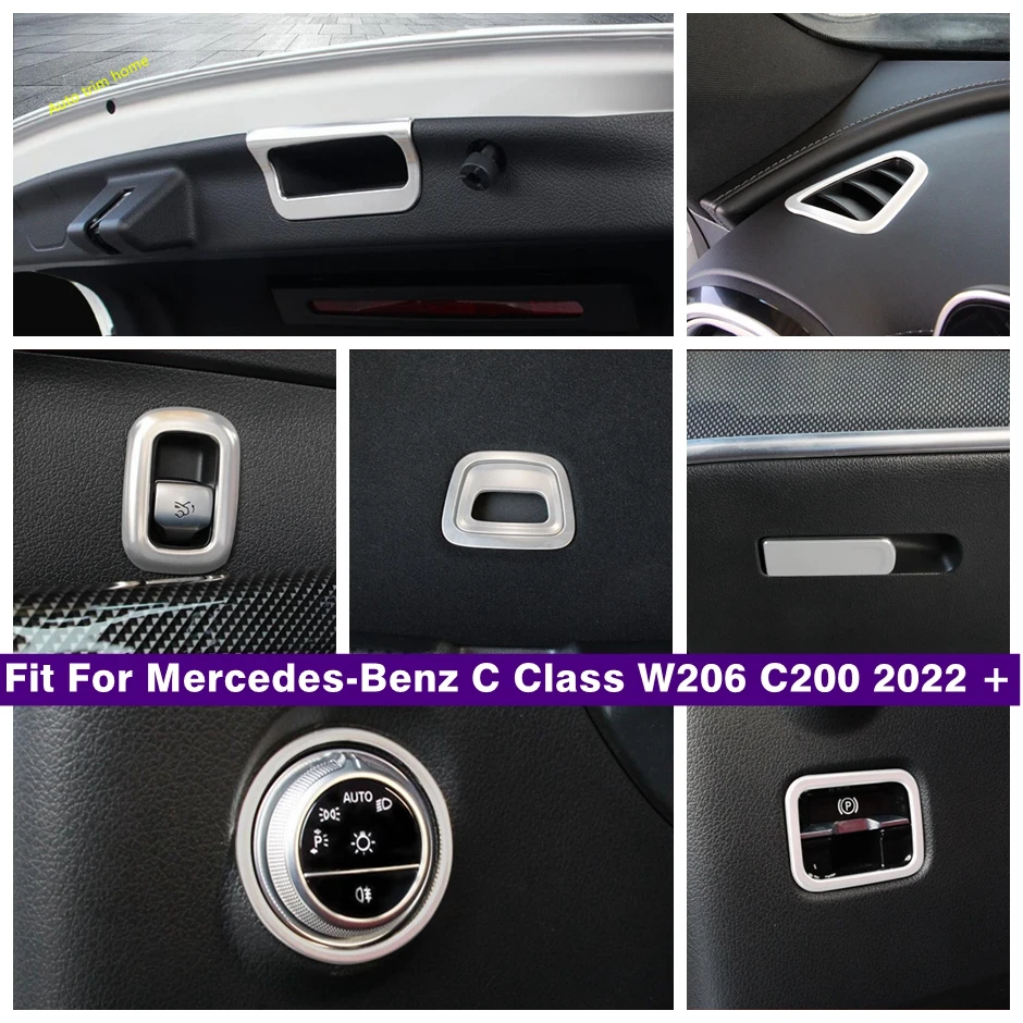 

Electrical Handbrake / Glove Storage Box / Trunk Switch Button Cover Trim Fit For Mercedes-Benz C Class W206 C200 2022 2023 2024