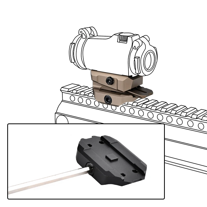 WADSN Tactical Airsoft Removable Rise Variable Optic Mount For Aimpo Magnifier Micro Sight T 1 T 2 Red Dot Scope Accessories