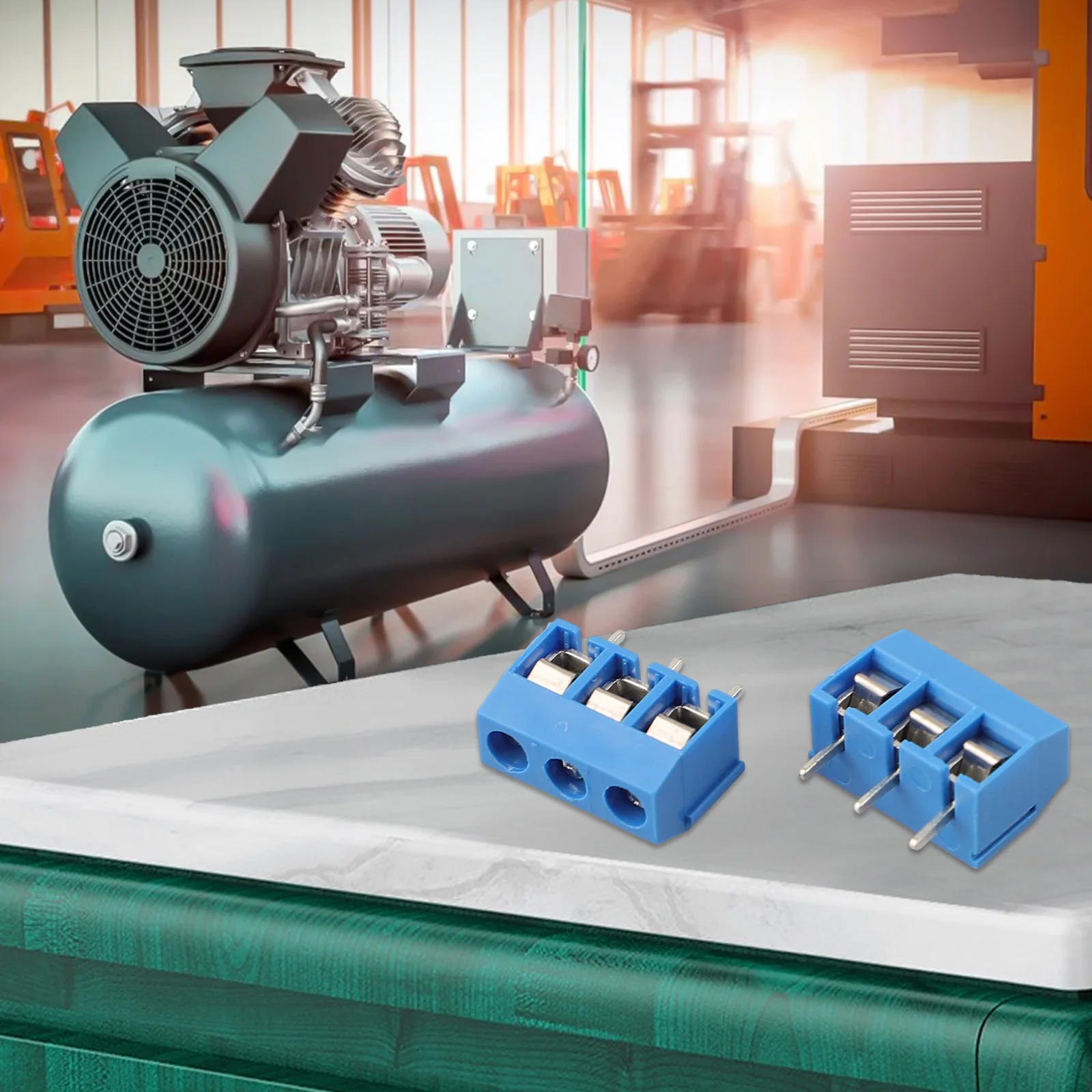 10pcs KF301-3P Terminal Blocks 3-Pin 5.08mm Blue Connect Terminal Connectors Screw Wire Adapter For DIY PCB Board Electronics