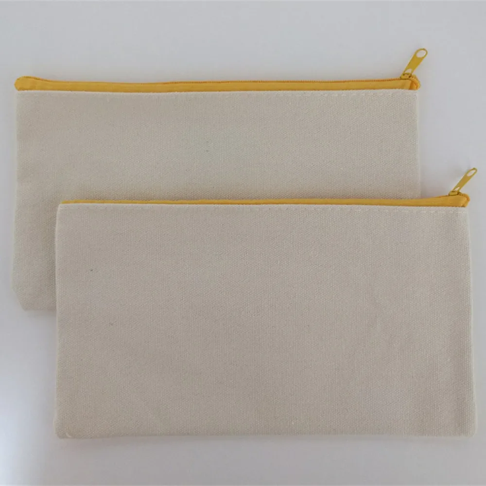 Solid Color Canvas Bag Pencil Bag Zipper Pouch Bag Cosmetic Pouch Storage bag DIY Cosmetic Pouch Pencil Bag Zipper Pouch Bag