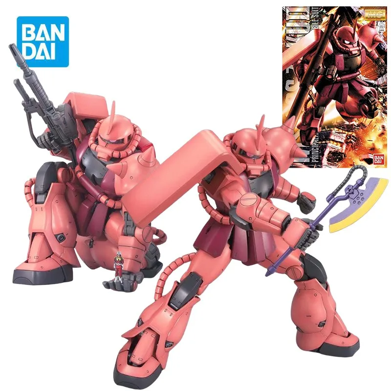 

BANDAI MG 1/100 MS-06S CHAR'S ZAKU Ver2.0 Фигурки Мобильный костюм Gundam Аниме Фигурки Модель Комплект Игрушки для мальчиков