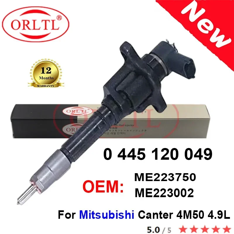 ORLTL Brand New 4M50 0445120049 ME223750 0 445 120 049 ME223002 For Mitsubishi Canter 4.9L Genuine Fuel Injector