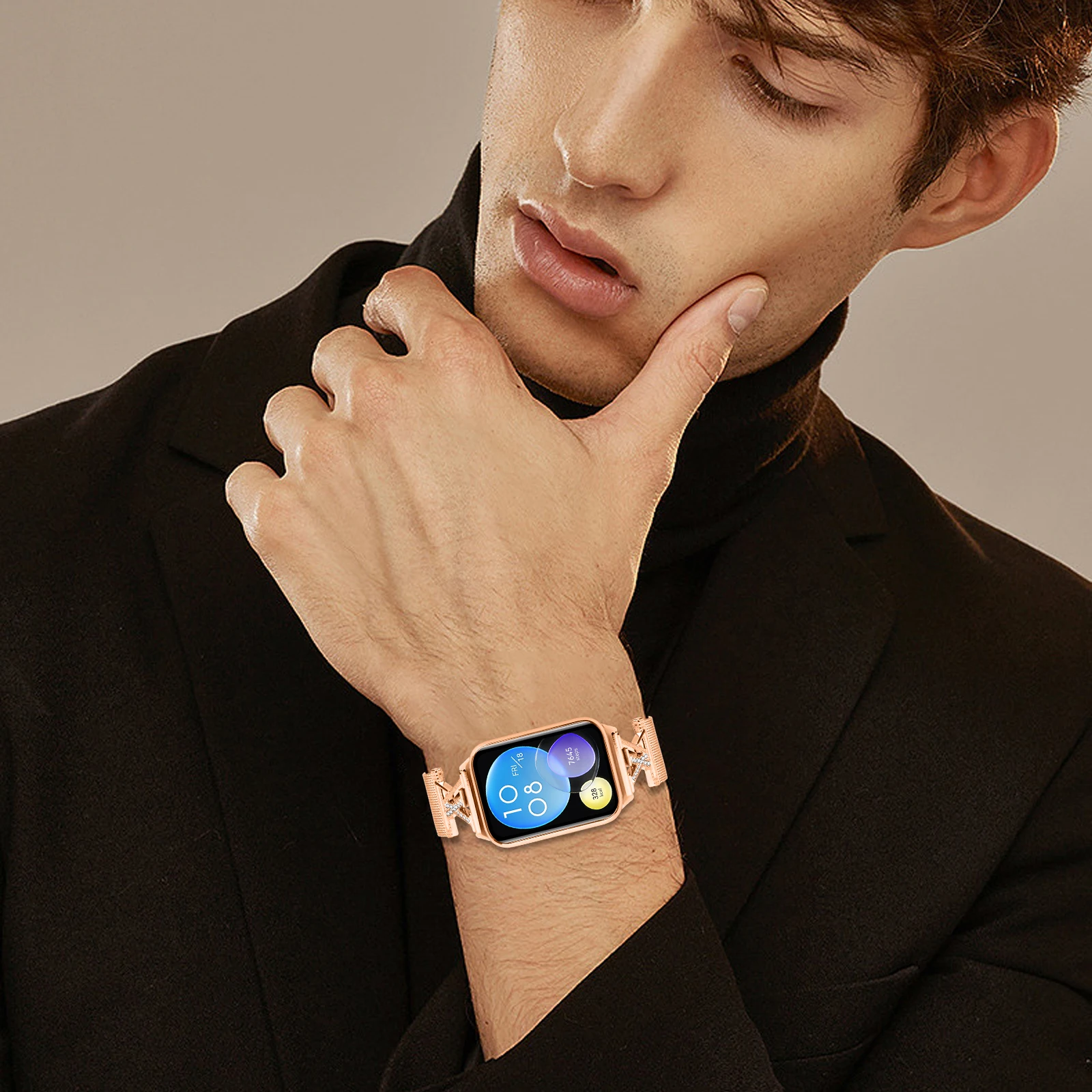 حزام حلقة مغناطيسي لساعة Xiaomi Band 8 pro 9 pro سوار معصم معدني بديل لساعة RedMi 4/ساعة 5 حزام