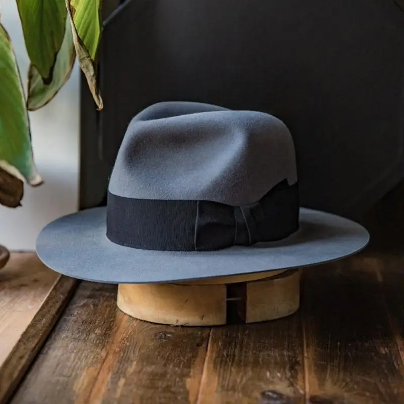 P9FE Elegante Woll-Trilby-Mütze, stilvolle Wintermode-Mütze, Kopfbedeckung für den täglichen Gebrauch – Detail 3
