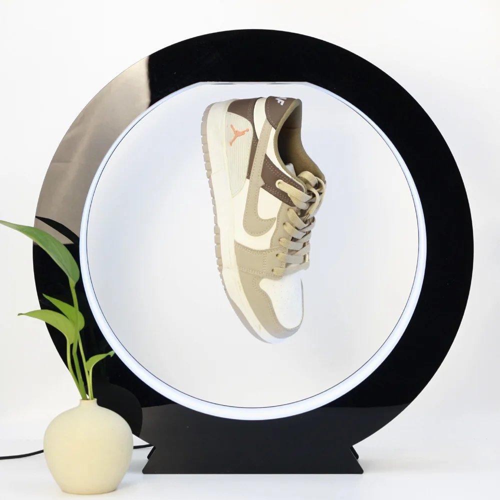 LED Light Magnetic Levitation Display Rack Suspended Shoe Wine Bottle Acrylic Material 360° Rotation of Float Customizable