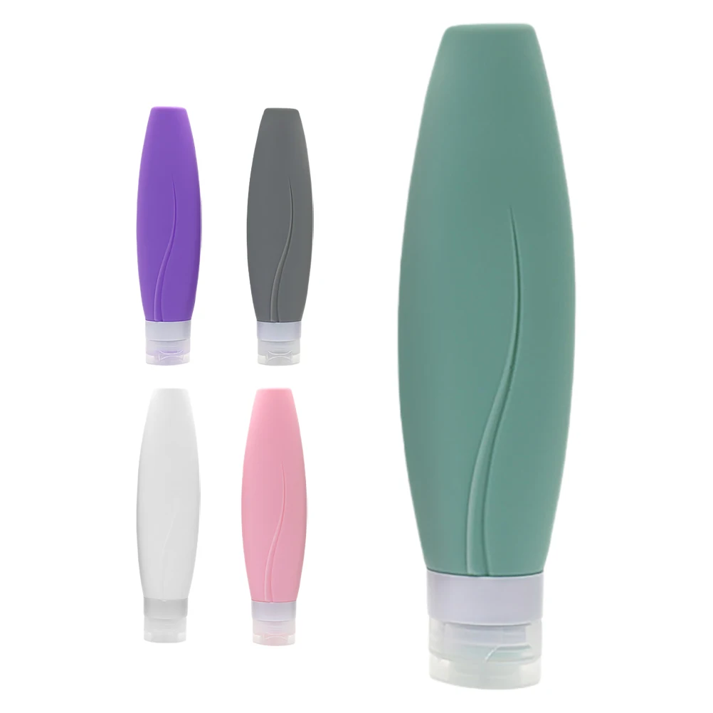 

5pcs 150Ml Silicone Travel Bottles Leakproof Refillable Toiletry Containers For Shampoo Conditioner Lotion Body Wash Portable