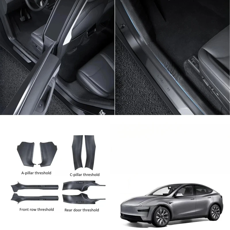 High Quality ABS Door Sill Protector Scuff Plate Guard For Tesla Model Y Juniper 2025+