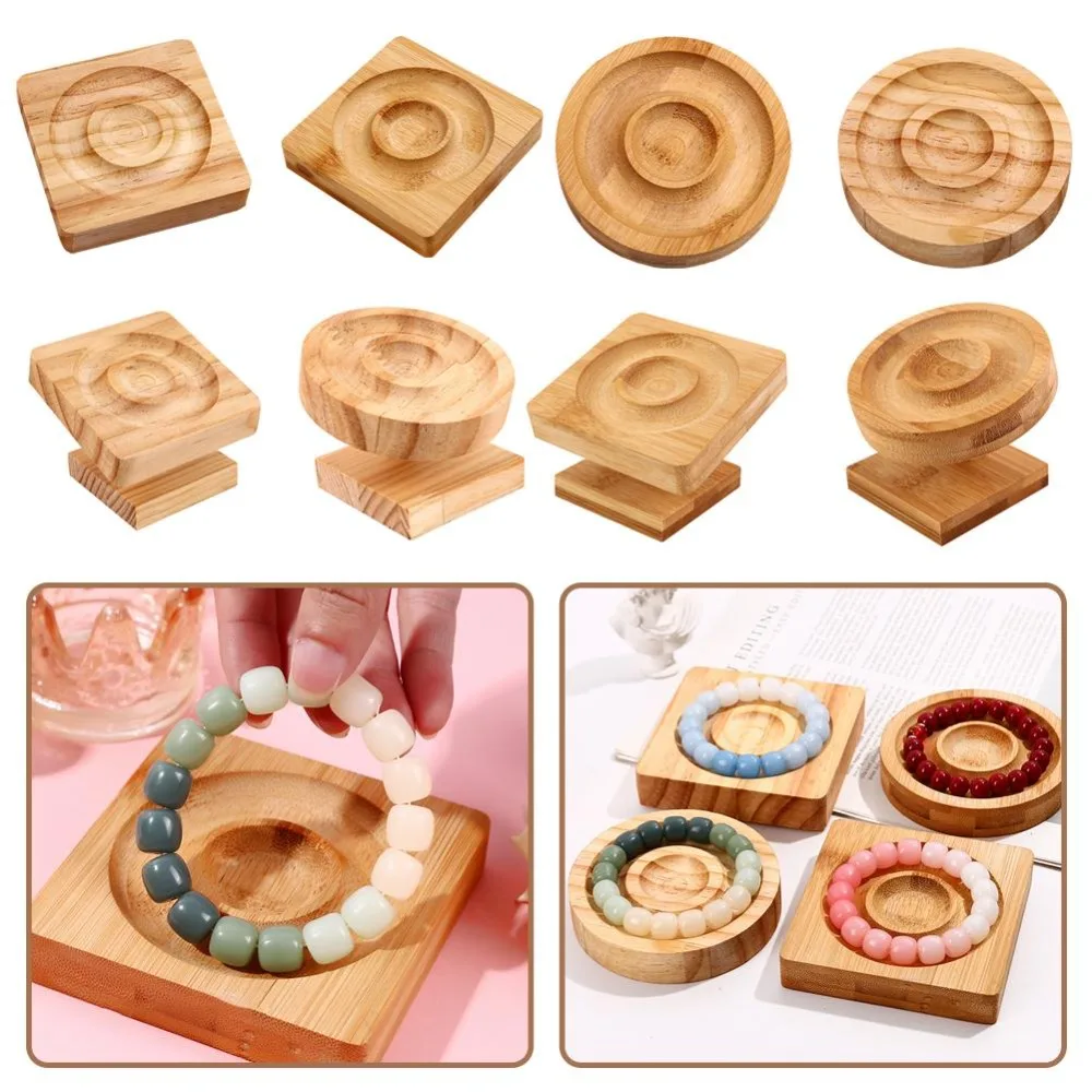Wooden Handstring Bracelet Display Stand Design Craft Storage DIY Jewelry Making Organizer Accessories Tray