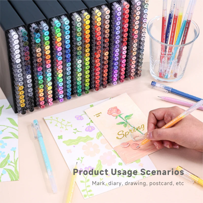 234 Colors Painting Gel Pen Set,Hand-Held Backpack,0.6mmNeedle Tip,Rich Color Large Capacity Ink Pens,Art Supplies For Diary