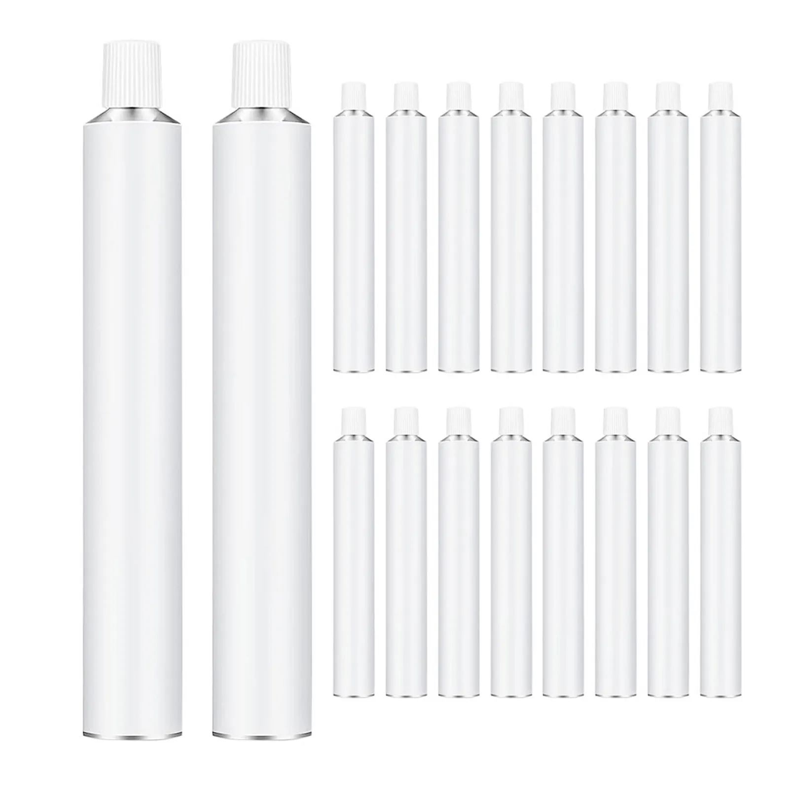 30Pcs 20Ml Empty Aluminum Paint Tubes High Density Seal Refillable Painting Accessories for Artists Watercolor Gouache Oils