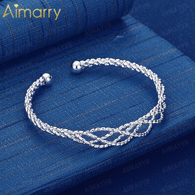 925 Sterling Silver Three Strand Interwoven Woven Bracelet for Women's Parties Banquets Weddings High-quality Fashion Jewelry