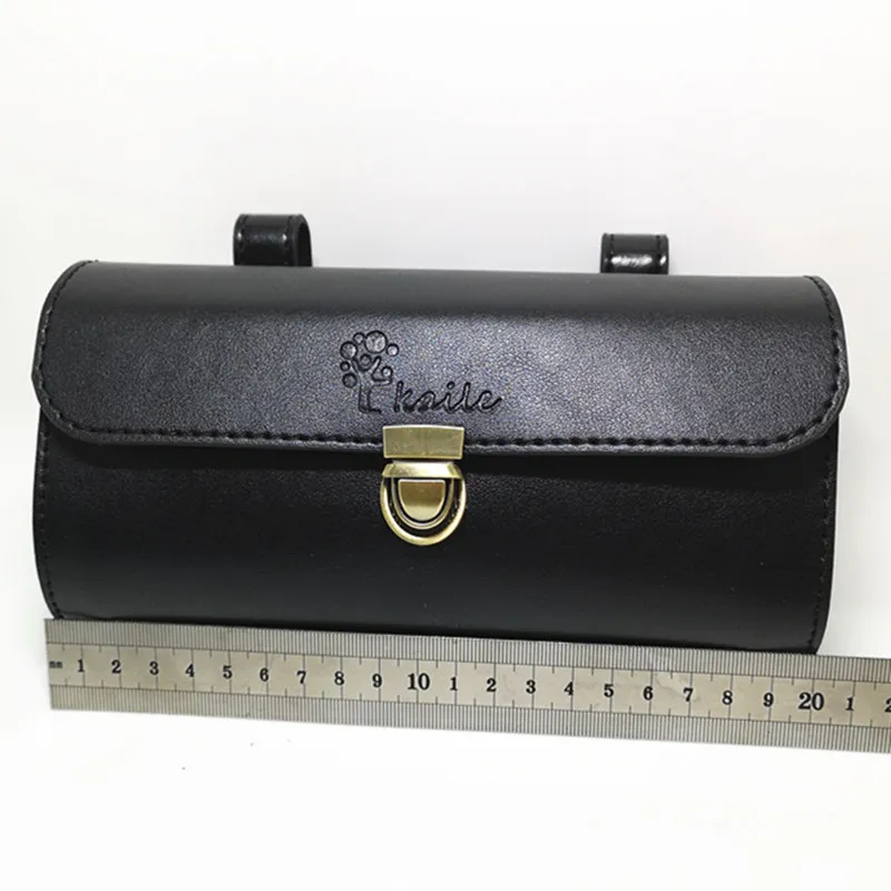 KOSTENLOS - Fahrrad-Leder-Heckpaket 20 x 5,5 x 9 cm PU-Fahrradtaschen Retro-Fahrradträgerbündel Mountainbike-Fronttasche Reise Q1070 – Detail 9