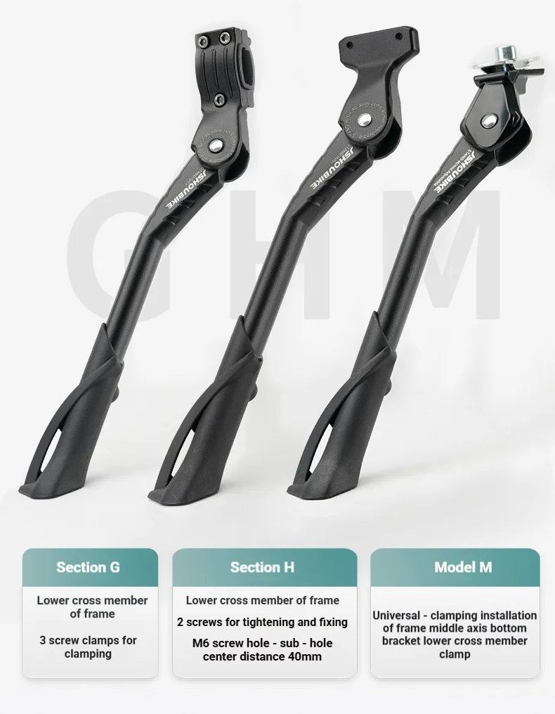 JSHOUBIKE Bicycle Kickstand, Thickened Durable Aluminum Alloy, Adjustable Length Bike Support Stand, For Bicycle and E-Bike