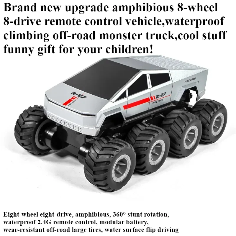 Cool Stuff Toy Car Funny Gift-8-wheel Amphibious Rc Truck,Remote Control Car,Climb Off-road Rc Cars,Monster Truck,Toys for Kids