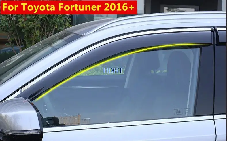 

Rain Deflector Sticker For Toyota Fortuner Fortune 2017 + Car Door Side Visor Sun Rain Guards Auto Accessories Weathershileds