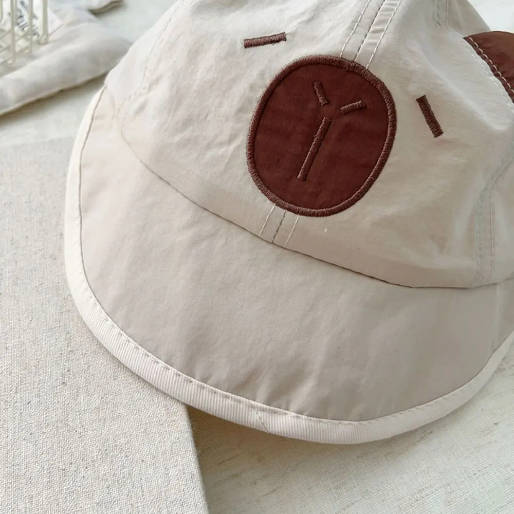 New Spring Summer Baby Bucket Hat Cute Capybara Soft Thin Newborn Bonnet Short Brim Boys Girls Sunscreen Hat Kids
