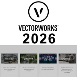 Vectorworks 2026 Software Windows Mac Spotlight Architect Designer Landmark CAD License Full Modules Dmx controller stage light