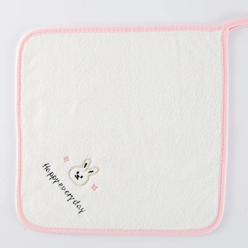 

Baby Face Wash Small Square Towels Baby Bath Drool Towels Hanging Coral Fleece Towels Super Soft and Absorbent