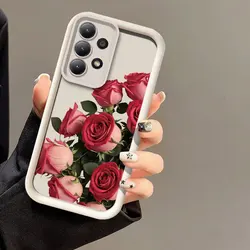 Red Rose Flowers Silicone Phone Case For Samsung Galaxy A23 A22 A21S A14 A13 A12 A11 A50 A30 A20S A10S A05 A04E A03S Soft Cover