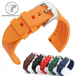 Universal Waterproof Silicone Sports Watch Band Durable Rubber Strap 20mm 22mm 24mm Replacement Soft Watchband
