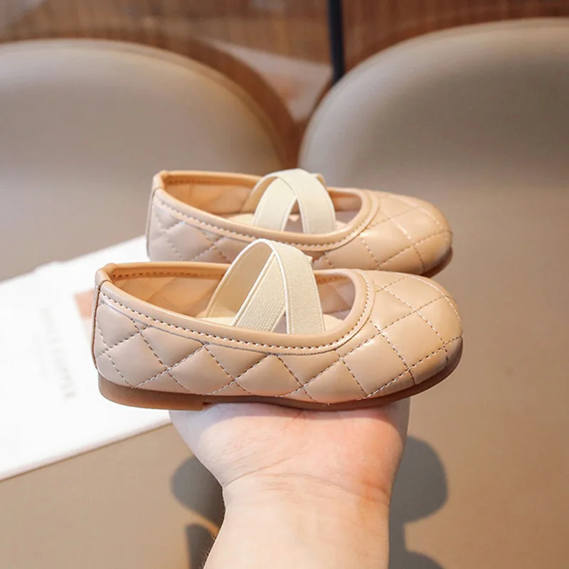 New Girls Moccasin Shoes Cross Sewing Fashion Kids Casual Shoes Platform Simple Non-slip Versatile Soft Princess Flats