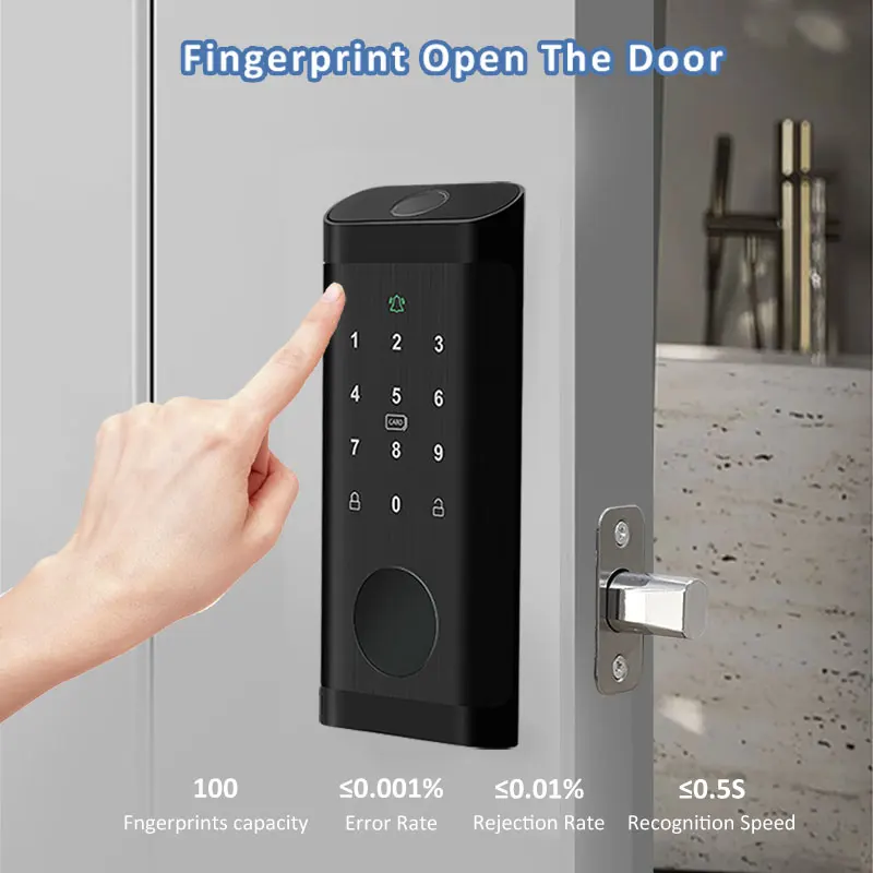 Tuya Wifi Security Wireless Door Lock for Smart Home Use Supporting App Password Fingerprint to unlock the door