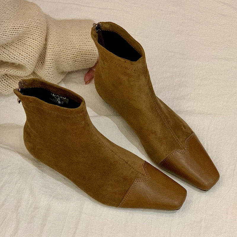 ساحة تو المرأة حذاء من الجلد الشقق فساتين راقية أحذية مصمم أحذية الشتاء الفاخرة 2025 جديد مريح المشي Mujer الثلوج بوتاس