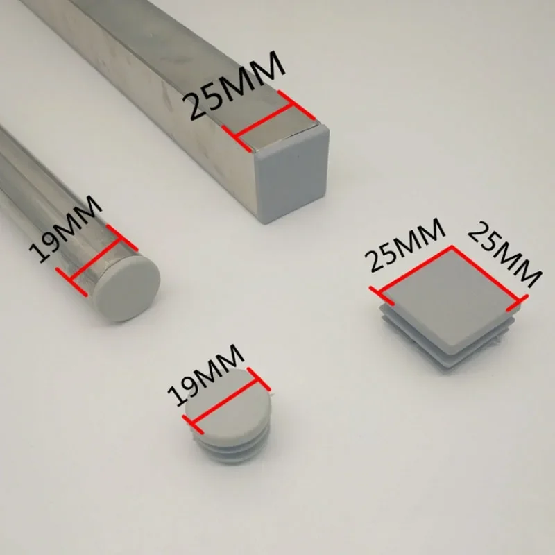 Rechteck/runder Kunststoff Grey Blank ing End kappe Rohre in sätze Stecker Stahl Bein Stopfen 2/4/8 Stück Stuhl Tisch Füße Stecker