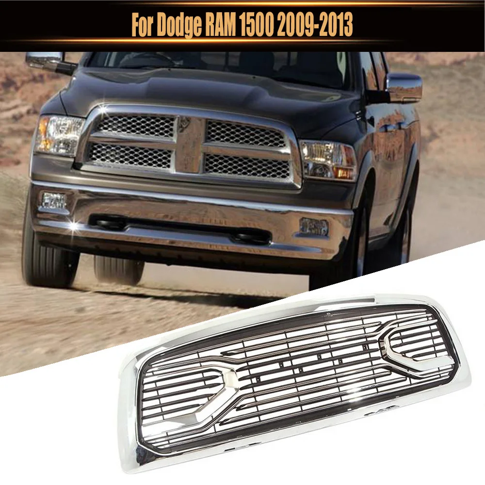 

Radiator Trims Cover Racing Grill Grills Hood Mesh Front Grille Upper Bumper Grilles Modified For Dodge RAM 1500 2009-2013