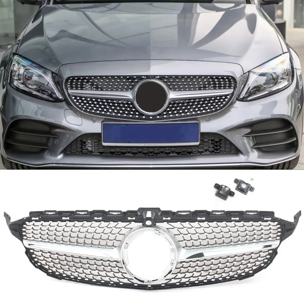 Front grille with camera hole front face for 2019-2023 Mercedes-Benz C-class W205